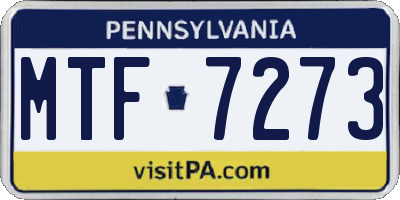 PA license plate MTF7273