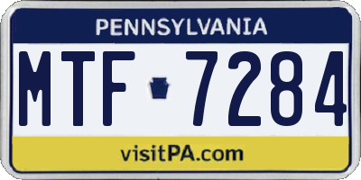 PA license plate MTF7284