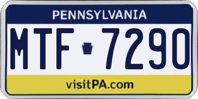 PA license plate MTF7290