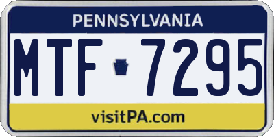 PA license plate MTF7295