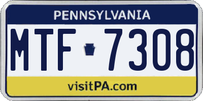 PA license plate MTF7308