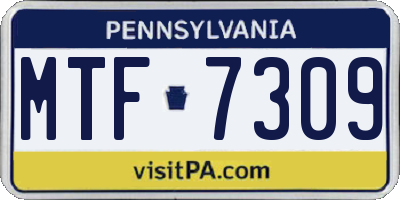 PA license plate MTF7309