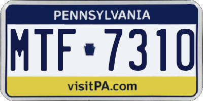 PA license plate MTF7310