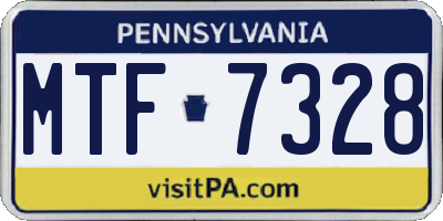 PA license plate MTF7328