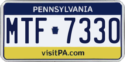 PA license plate MTF7330
