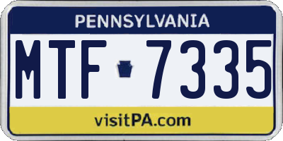 PA license plate MTF7335