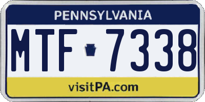 PA license plate MTF7338