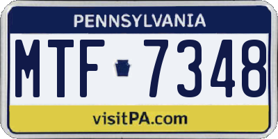 PA license plate MTF7348