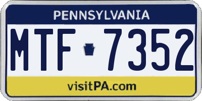 PA license plate MTF7352