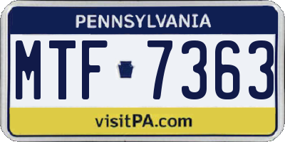 PA license plate MTF7363