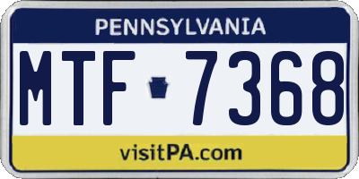 PA license plate MTF7368