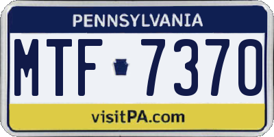 PA license plate MTF7370