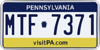 PA license plate MTF7371