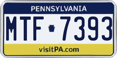 PA license plate MTF7393