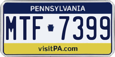 PA license plate MTF7399