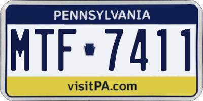 PA license plate MTF7411