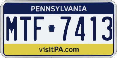 PA license plate MTF7413