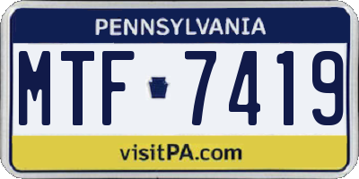 PA license plate MTF7419
