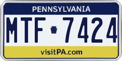 PA license plate MTF7424