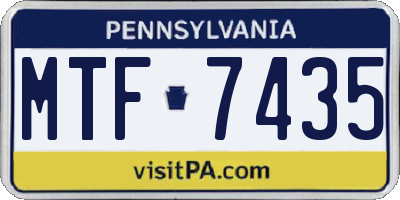 PA license plate MTF7435