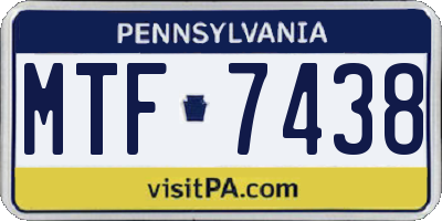PA license plate MTF7438