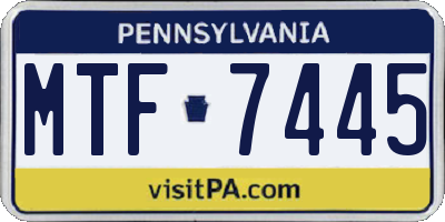 PA license plate MTF7445
