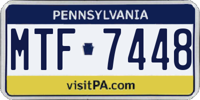 PA license plate MTF7448