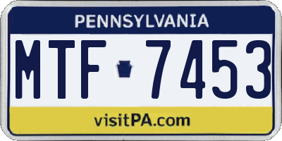 PA license plate MTF7453