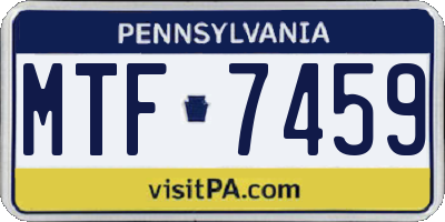 PA license plate MTF7459