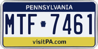 PA license plate MTF7461