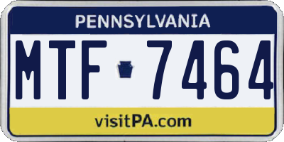 PA license plate MTF7464