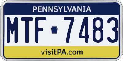 PA license plate MTF7483