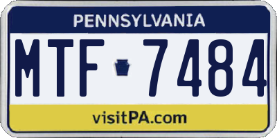 PA license plate MTF7484