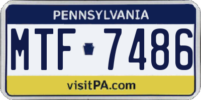 PA license plate MTF7486
