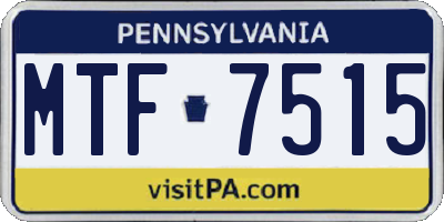 PA license plate MTF7515