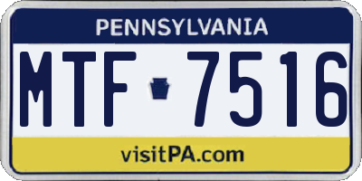 PA license plate MTF7516