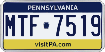 PA license plate MTF7519