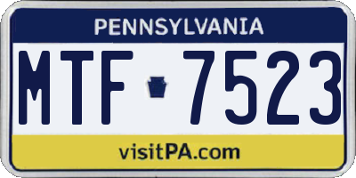 PA license plate MTF7523
