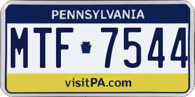 PA license plate MTF7544