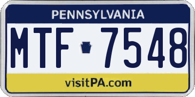 PA license plate MTF7548