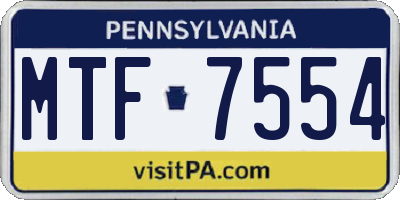 PA license plate MTF7554