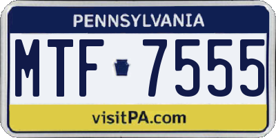 PA license plate MTF7555