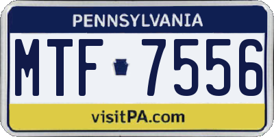 PA license plate MTF7556