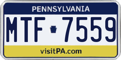 PA license plate MTF7559
