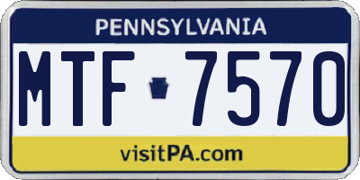 PA license plate MTF7570