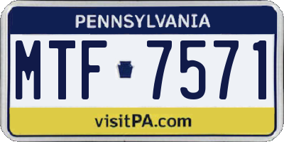 PA license plate MTF7571