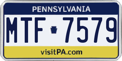 PA license plate MTF7579