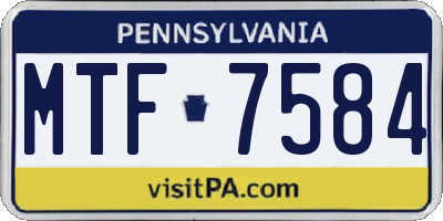 PA license plate MTF7584