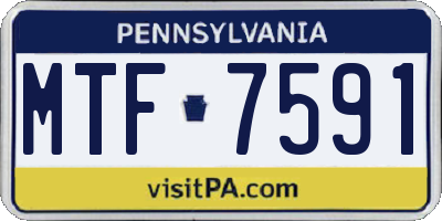 PA license plate MTF7591