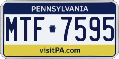 PA license plate MTF7595